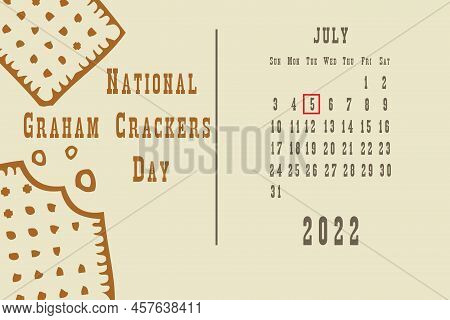 Calendar Page With A Calendar Grid By Dates For A Holiday Event - National Graham Crackers Day