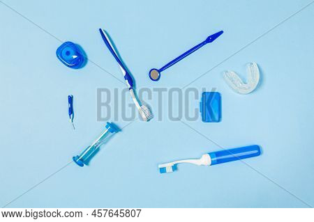 An Indispensable Set For Deep And Thorough Cleaning Of The Oral Cavity. Equipment For Cleaning Brace
