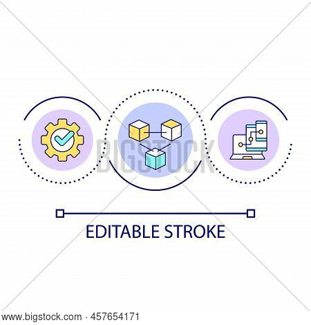 Multi-device Strategy Loop Concept Icon. Multiple Platforms Abstract Idea Thin Line Illustration. Ap