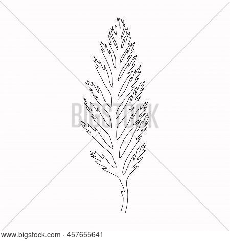 Leaves One Line Drawing. Continuous Line Simple Illustration. Abstract Contemporary.