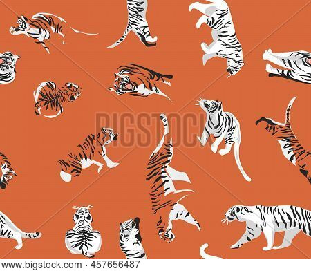 Hand Drawn Vector Abstract Stock Modern Graphic Illustrations, Bohemian Contemporary Seamless Patter