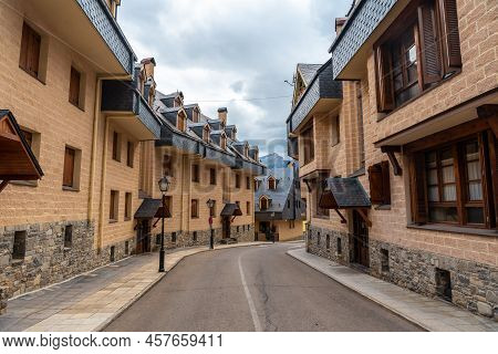Streets Of The Traditional Mountain Village Of Panticosa In The Pyrenees. Huesca. Spain