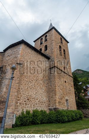 Church Of The Traditional Mountain Village Of Panticosa In The Pyrenees. Huesca. Spain