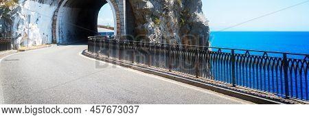 Famous Picturesque Winding Road Of Amalfi Coast, Italy, Web Banner