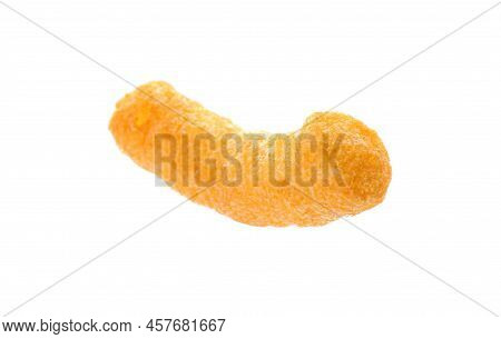 One Tasty Cheesy Corn Puff Isolated On White