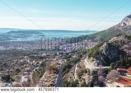 Scenic View From Klis Fortress To The City Of Split, Croatia.