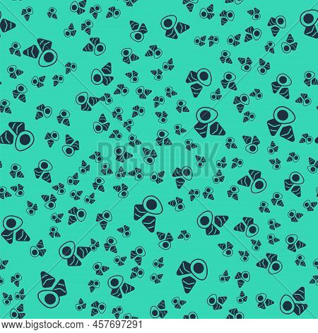 Black Chicken Egg With Vegerables Icon Isolated Seamless Pattern On Green Background. Vector