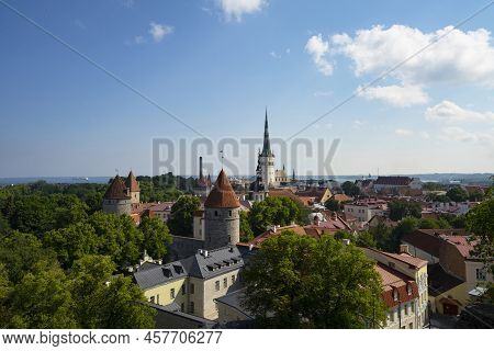 Tallinn, Estonia. July 2022.  View Of The City From The Patkuli Rooftop Terrace