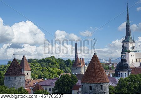 Tallinn, Estonia. July 2022.  View Of The City From The Patkuli Rooftop Terrace