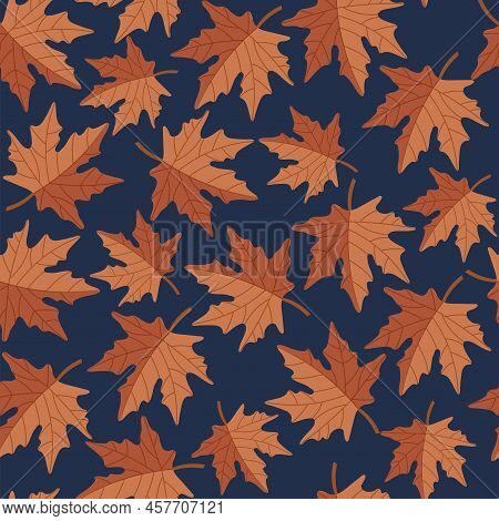 Vector Pattern With Autumn Leaves Of Maple
