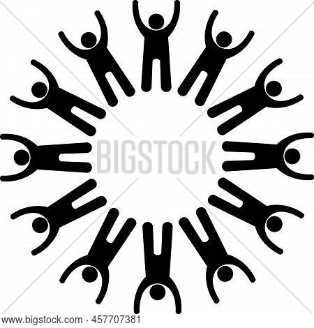 Teamwork Icon On White Background. Friends Sign. Teamwork Concept. Group Symbol. Flat Style.