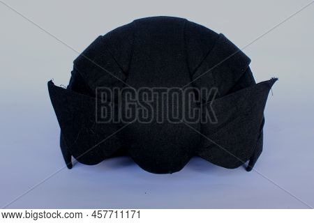 Blangkon Hitam Or Black Blangkon A Traditional Hat Javanese Men. Isolated On White Background
