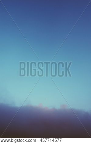 Vintage View Of The Clouds And Moon In The Sky