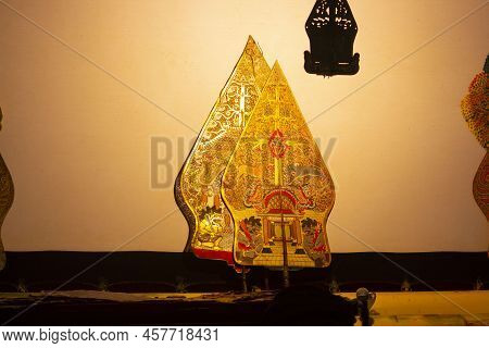 Wayang Kulit Or Shadow Puppets From Java, Indonesia Puppet Show By Dalang Or Puppeteer . Wayang Made