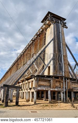Wooden Construction Of The Historic Graduation Tower In Ciechocinek In Poland