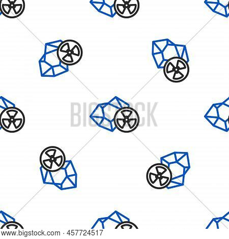 Line Radioactive Icon Isolated Seamless Pattern On White Background. Radioactive Toxic Symbol. Radia