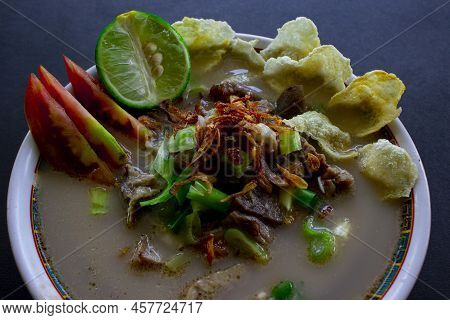 Sop Kaki Kambing A Traditional Food From Betawi, Jakarta Indonesia, Made From Mutton Or Lamb, Offal,