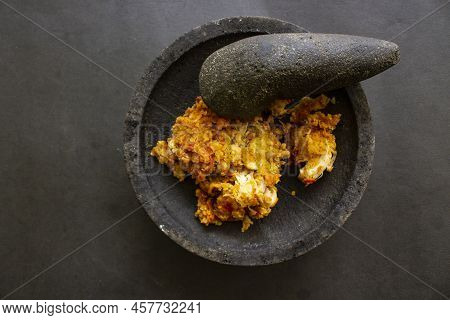 Ayam Geprek Or Chicken Crush Or Chicken Smashed Is Indonesian Food Made From Made Fried Chicken Poun