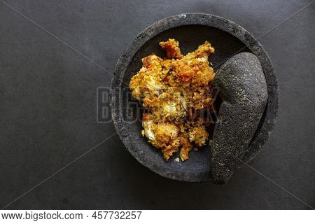 Ayam Geprek Or Chicken Crush Or Chicken Smashed Is Indonesian Food Made From Made Fried Chicken Poun