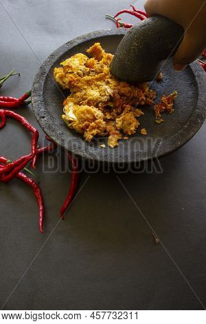 Ayam Geprek Or Chicken Crush Or Chicken Smashed Is Indonesian Food Made From Made Fried Chicken Poun