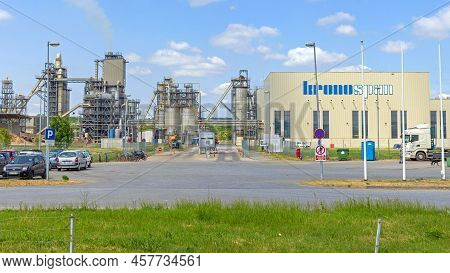 Lapovo, Serbia - May 26, 2022: International Company Kronospan Wood Based Panels Manufacture Factory