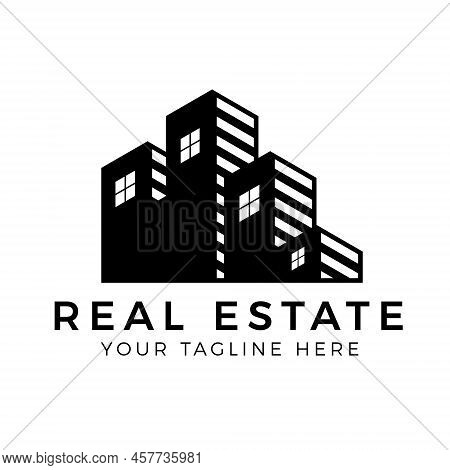Modern Real Estate, Building Design, Simple Home Logo Template