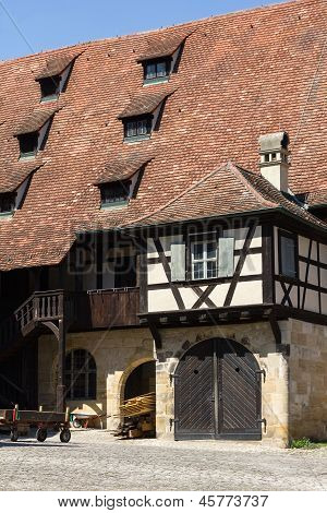Et gammelt hus i Bamberg, Tyskland.