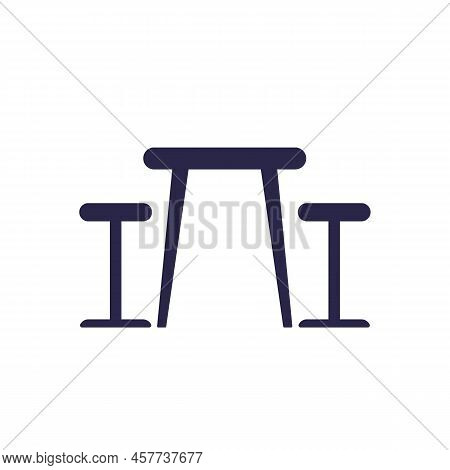 Dining Table And Chairs Icon, Vector Sign