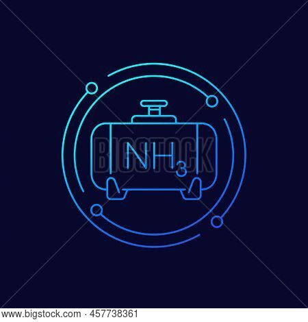 Ammonia, Nh3 Gas Tank Line Vector Icon