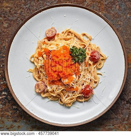 Creamy Sauce Pasta With Ebiko