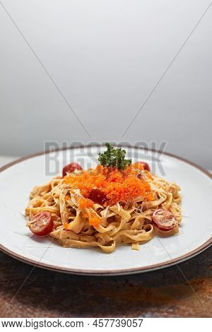 Creamy Sauce Pasta With Ebiko