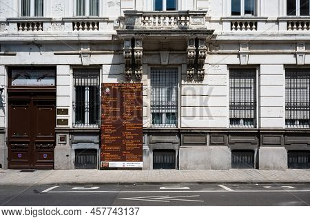 Ixelles, Brussels Capital Region, Belgium - 07 03 2022 - Facade Of The Italian Institute For Culture