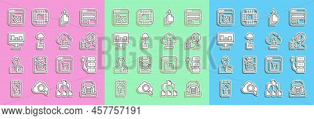 Set Line Hangar With Servers, Server, Network Cloud Connection, Data Export, Cloud Technology Data T