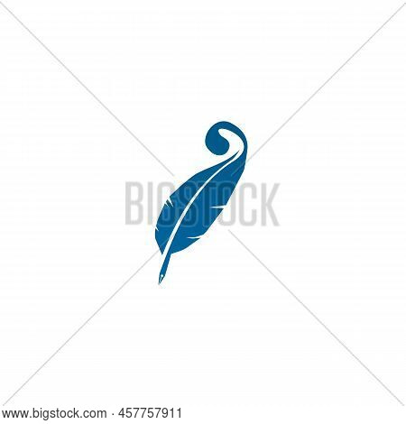 Feahter Pen Icon Logo Design Inspiration Vector Template