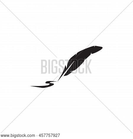 Feahter Pen Icon Logo Design Inspiration Vector Template