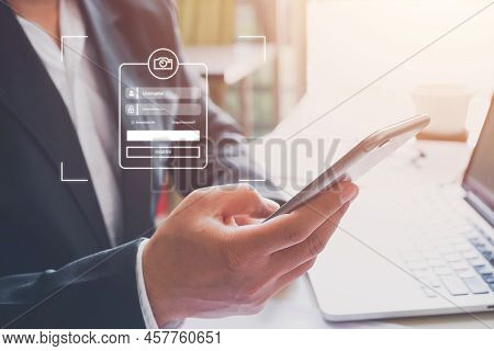 Cyber Security Concept,user Type Login, And Password,user Identification Information Security And En