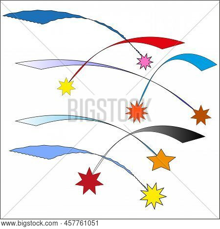 Colorful Shooting Stars. Unicorn Wallpaper. Cute Colorful Background. Vector Illustration. Stock Ima