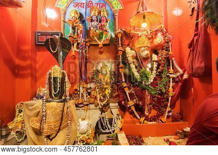 Kolkata, West Bengal, India - 5th July 2017 : Lord Hanuman Ji Temple At Kalighat. Famous Temple In K