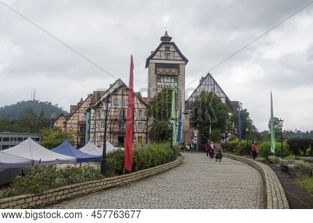Bukit Tinggi, Malaysia - Jun 08, 2022: Day Time View At Colmar Tropicale In Berjaya Hills, Bukit Tin