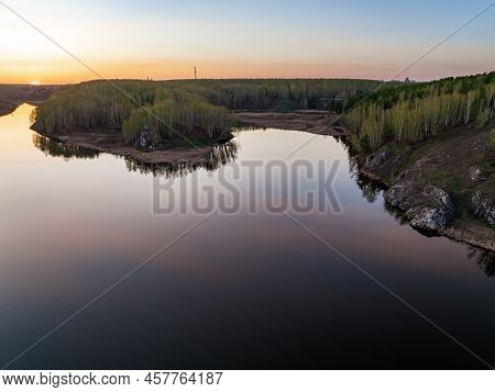 Confluence Of The Iset And Kamenka Rivers In The City Kamensk-uralskiy. Iset And Kamenka Rivers, Kam