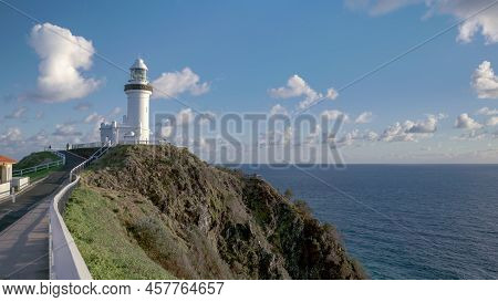A Spring Morning Shot Of A Sunlit Byron Bay Lighthouse