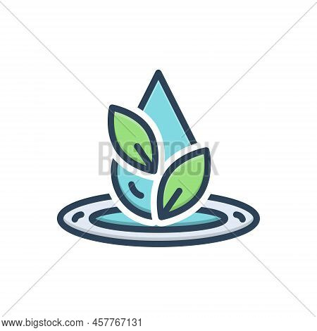 Color Illustration Icon For Accuracy Purity Filtration Water Droplet Precision Chastity Cleanness Ex