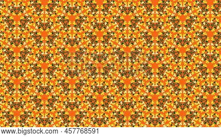 Botanical Simple Seamless Pattern In Cottage Decor Style Decorative Summer Autumn Yellow Flowers On 
