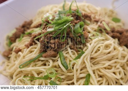 Mie Ayam Or Noodles Chicken Is Traditional Food From Indonesia, Asia Made From Noodle, Chicken, Chic