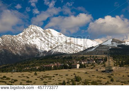 View Of Frontignano, A Small Mountain Village In The National Park Of Monti Sibillini Marche Region 