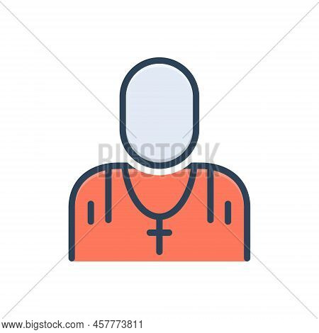 Color Illustration Icon For Priest Christian-monk Monk  Father Religion Clergyman Chaplain Presbyter