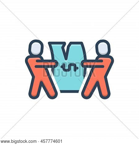 Color Illustration Icon For Liberal Tolerant Lenient Permissive Fight Unbigoted Broad-minded