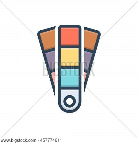 Color Illustration Icon For Gray Dusty Silvery Drab Color Palette Swatch Colour Chart Cards
