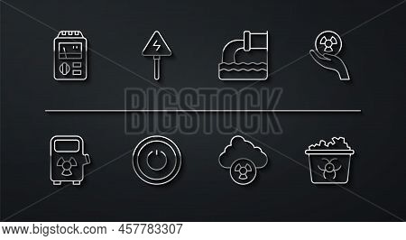 Set Line Dosimeter, Electric Car Charging Station, Radioactive, Acid Rain And Radioactive Cloud, Pow