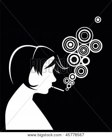 Silhouette of smoking people. Vector. This is file of EPS8 format.